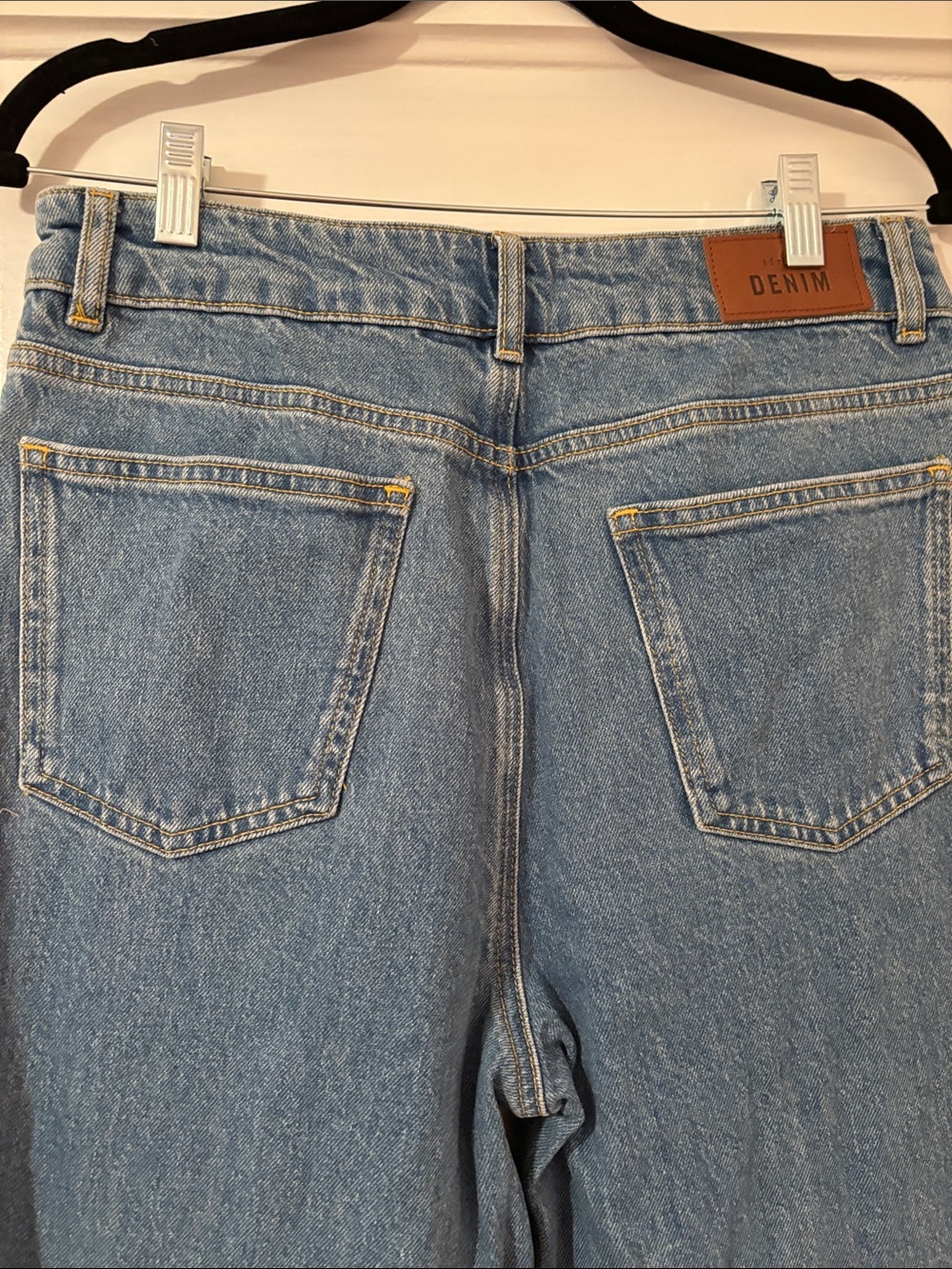 Worn Once! Sezane Denim High-Waist Wide Leg Jeans in Light Blue - Picture 9 of 11
